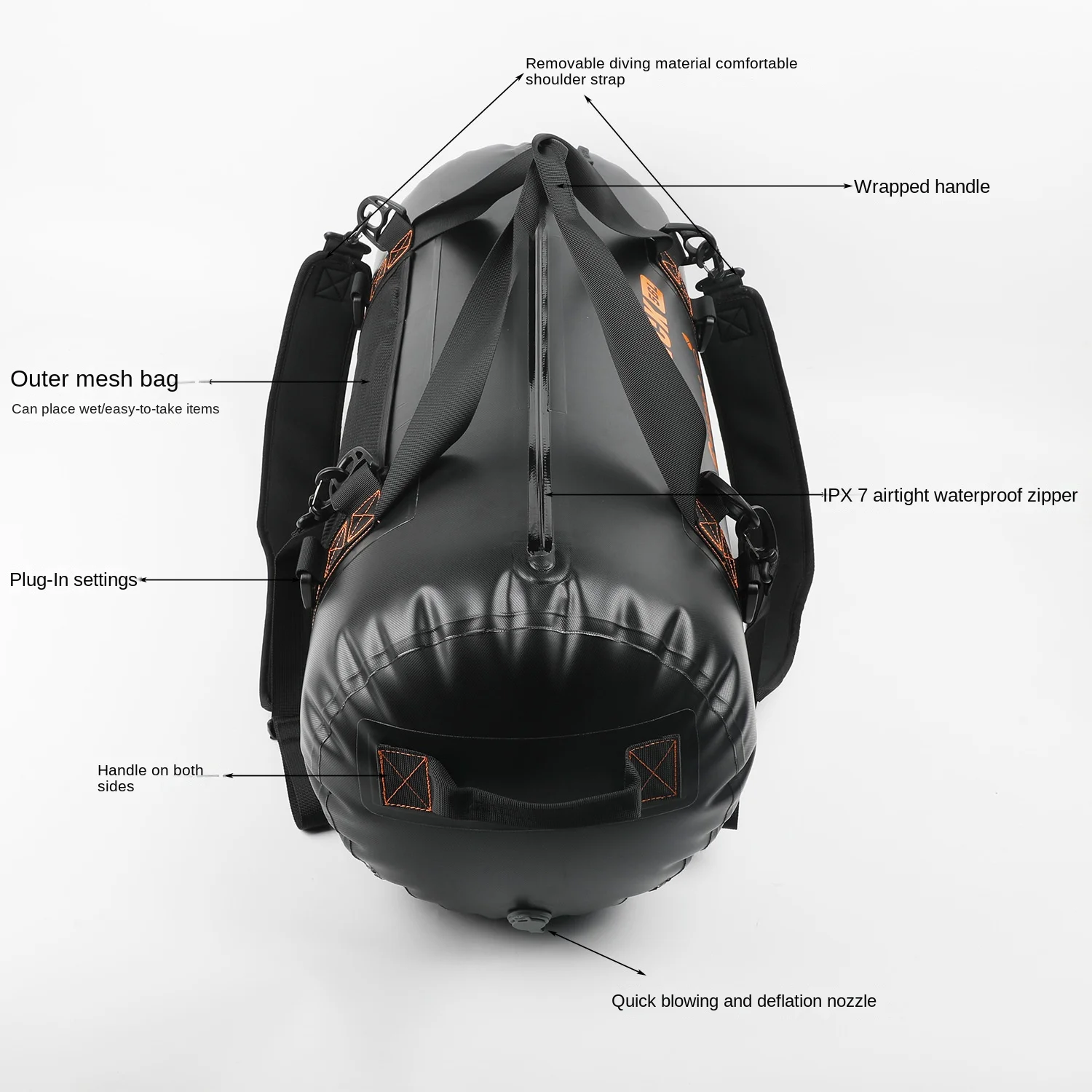 In Stock TPU Airtight Waterproof Travel Backpack Diving Paddle Board Motorcycle Saddle Bag 100% Waterproof TPU Bag For Outdoor