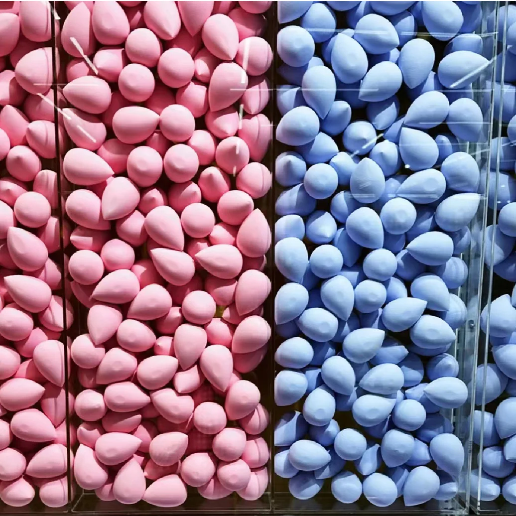 Customized logo multi color tinplate box sealed bag pet packaging makeup blender sponge for foundation