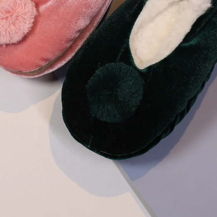 
Winter Cute Ball Couple thick Warm women Indoor Home slippers High Boots Plush Floor Socks 