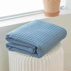 2023 New Waffle Gauze Cotton Towel Quilt Soft Breathable Leisure Blanket Multifunctional Four Seasons Cover Blanket