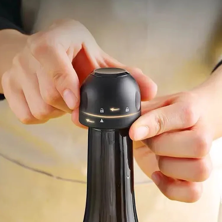 Custom Logo Sparkling Wine Bottle Stopper Sealer Mini Champagne Bottle Stopper in Gift Box Packing