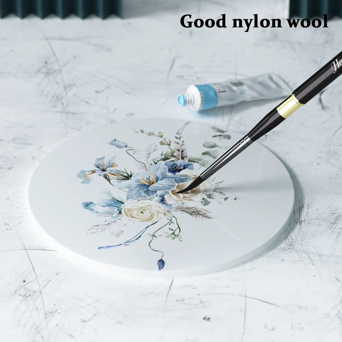 Professional Custom Logo Artist Paint Brush Black Golden Color Travel Watercolor Brushes For Watercolor Painting