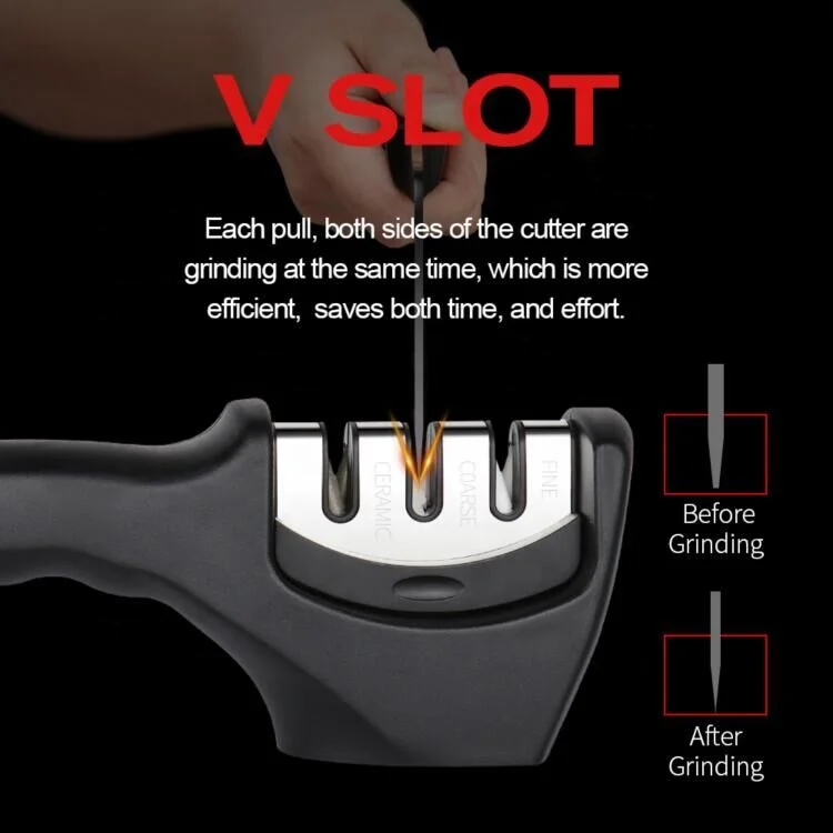 3 stage professional kitchen laser knife manual sharpener tool