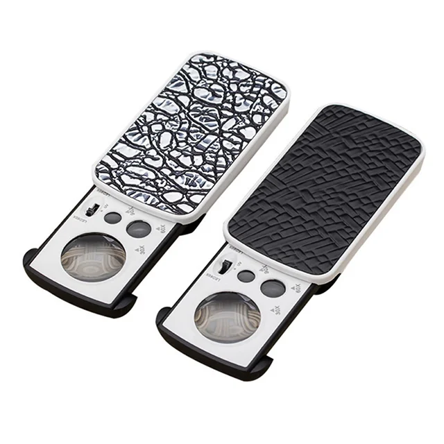 Ювелирная светодиодная УФ лупа MANWEI30x60X90X с подсветкой, лупа с интеллектуальной конструкцией