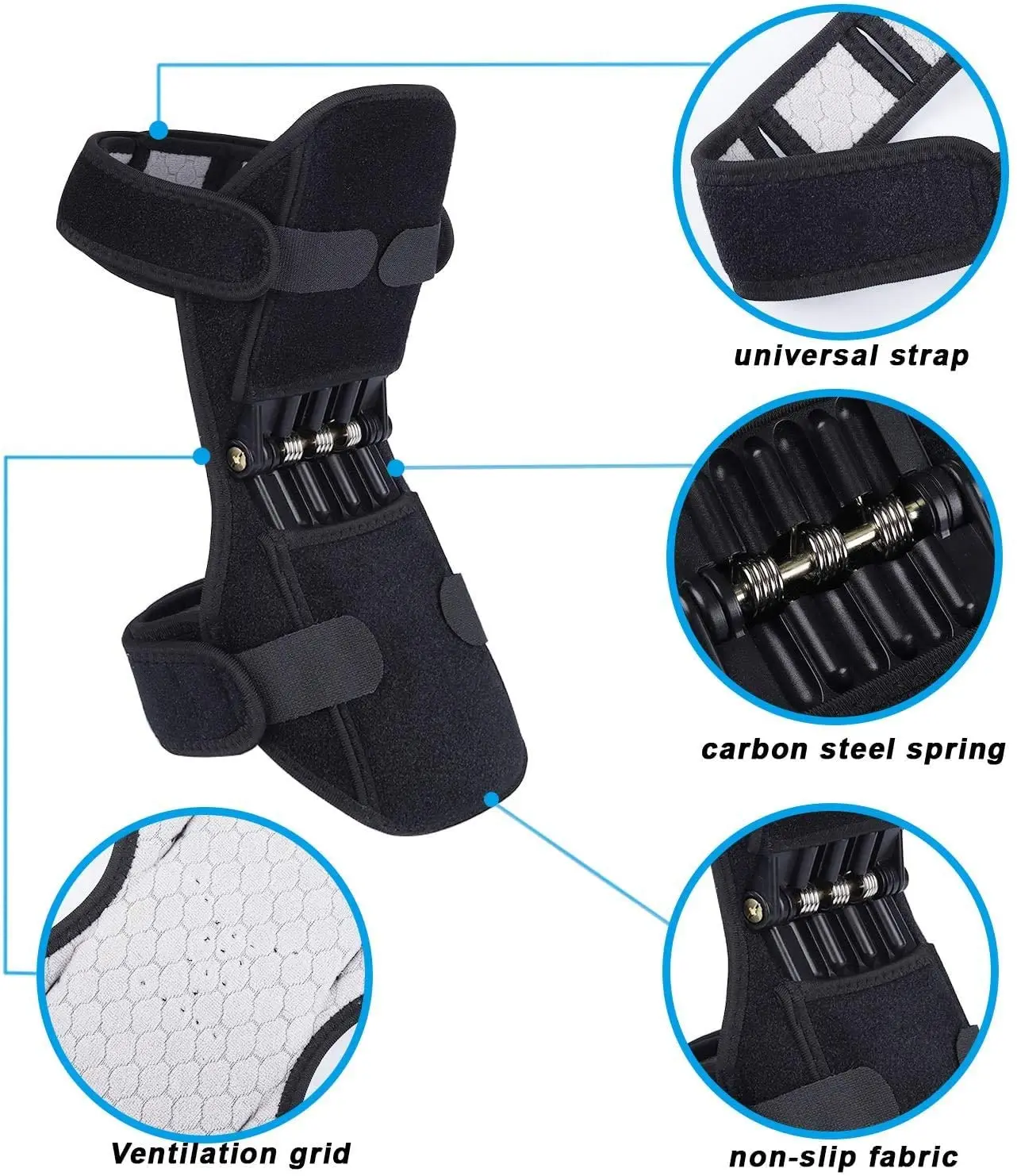 Joint Support Knee Pads Knee Protection Booster Power Spring Force Compression Sports Running Force Stabilizer Outdoor Activity