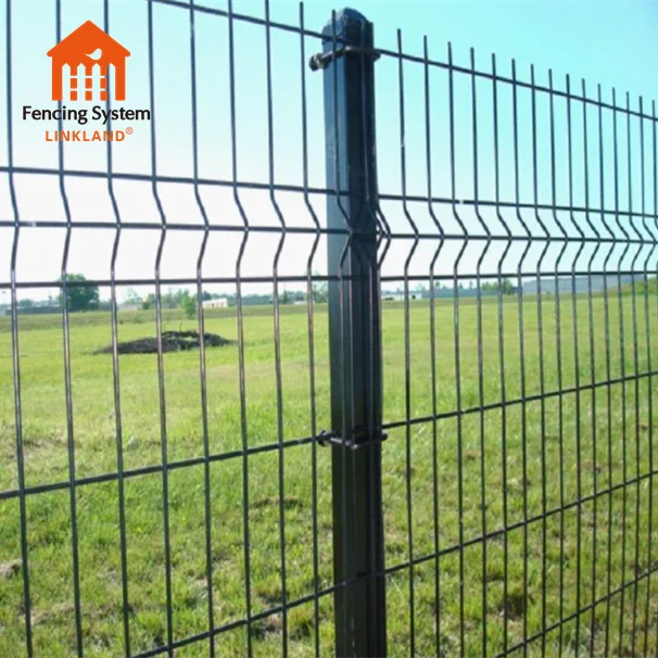 Eco friendly fence designs pvc coated 3d v bending metal mesh fencing