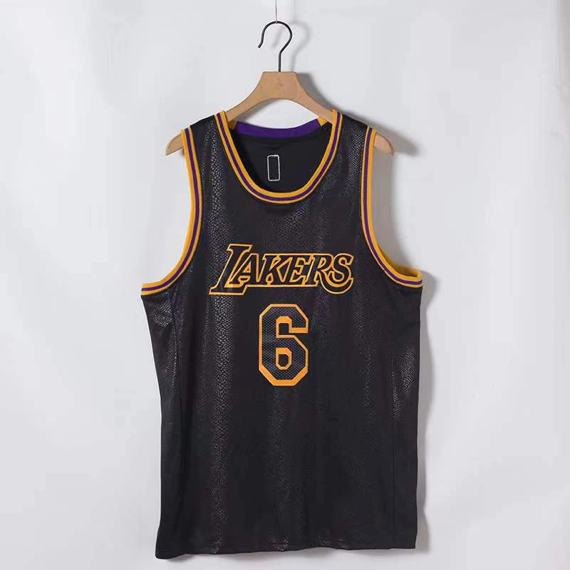 Black American basketball shirt embroidered T-shirt vest uniform classic basketball jersey football basketball