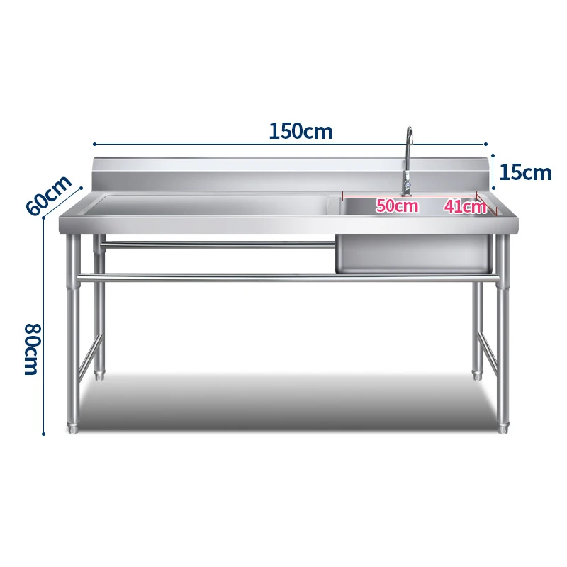 Grace Stainless Steel Single Sink Dirty Dish Cleaning Working Table/Kitchen Laundry Sink Bench