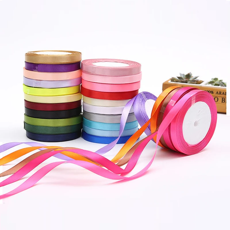 Wholesale 1cm Single-Sided Ribbon Cake Baking  Christmas Gift Box Packaging Wedding Decoration Ribbon Custom Ribbon With Logo
