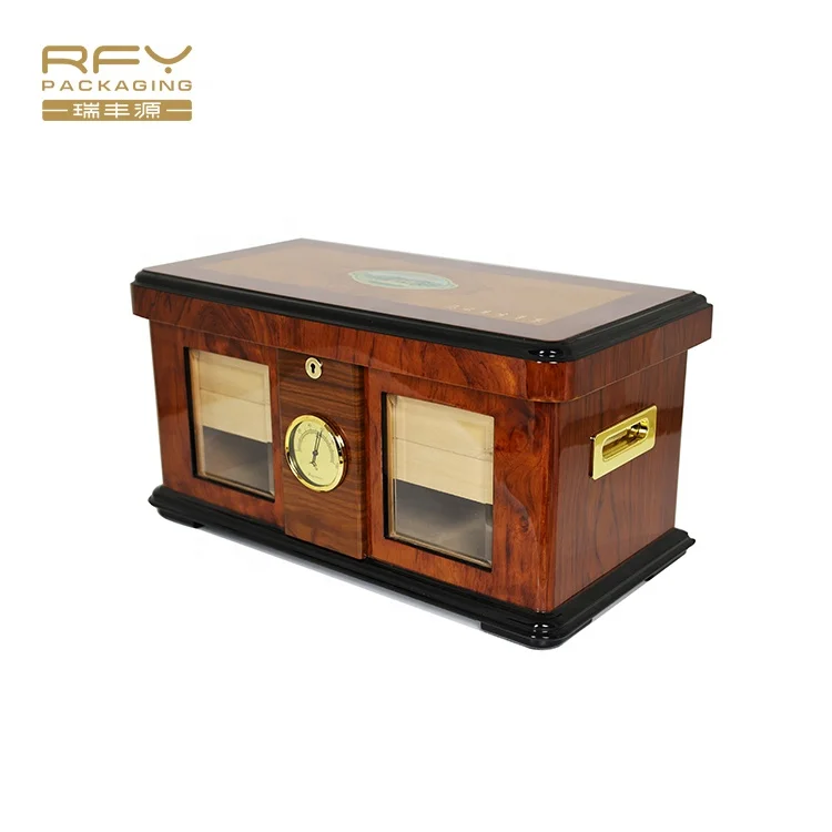 Wholesale custom spanish cedar cigar humidor case luxury wood cigar box