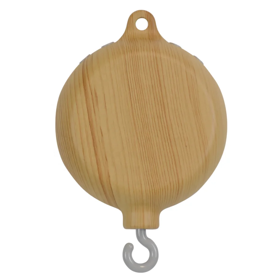 
2021 new wooden battery baby crib mobile musical box wooden baby bell 35 melody wireless and TF card version 