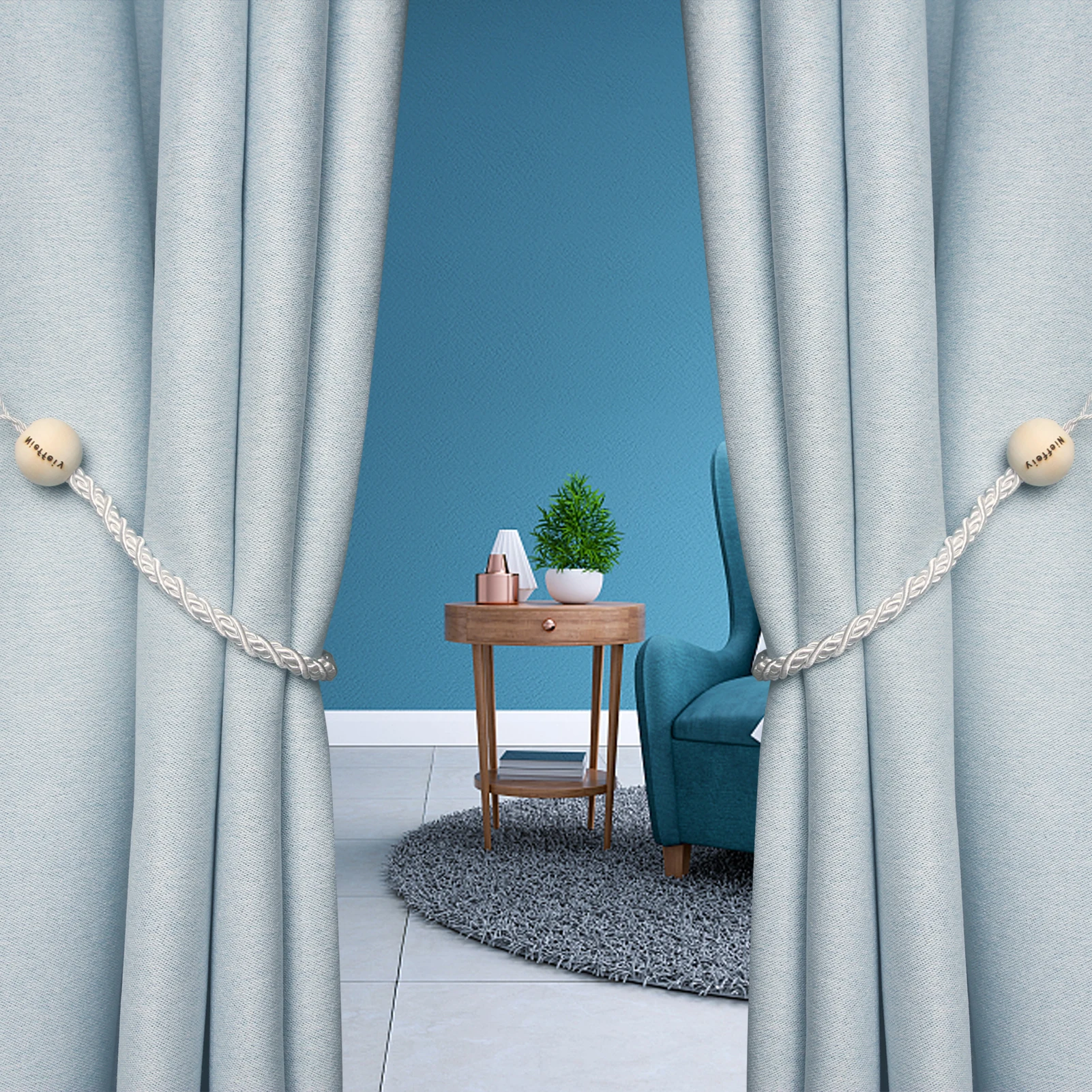 Nieffeiy New Product Ideas 2021 Magnetic Curtain Tie-backs hooks curtain Tieback