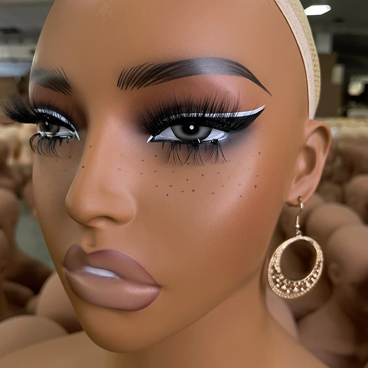 Hitleed African American Wig Display Mannequin Head With Shoulder Realistic Half Body  Shoulder Beautiful Manniquin Wig Head