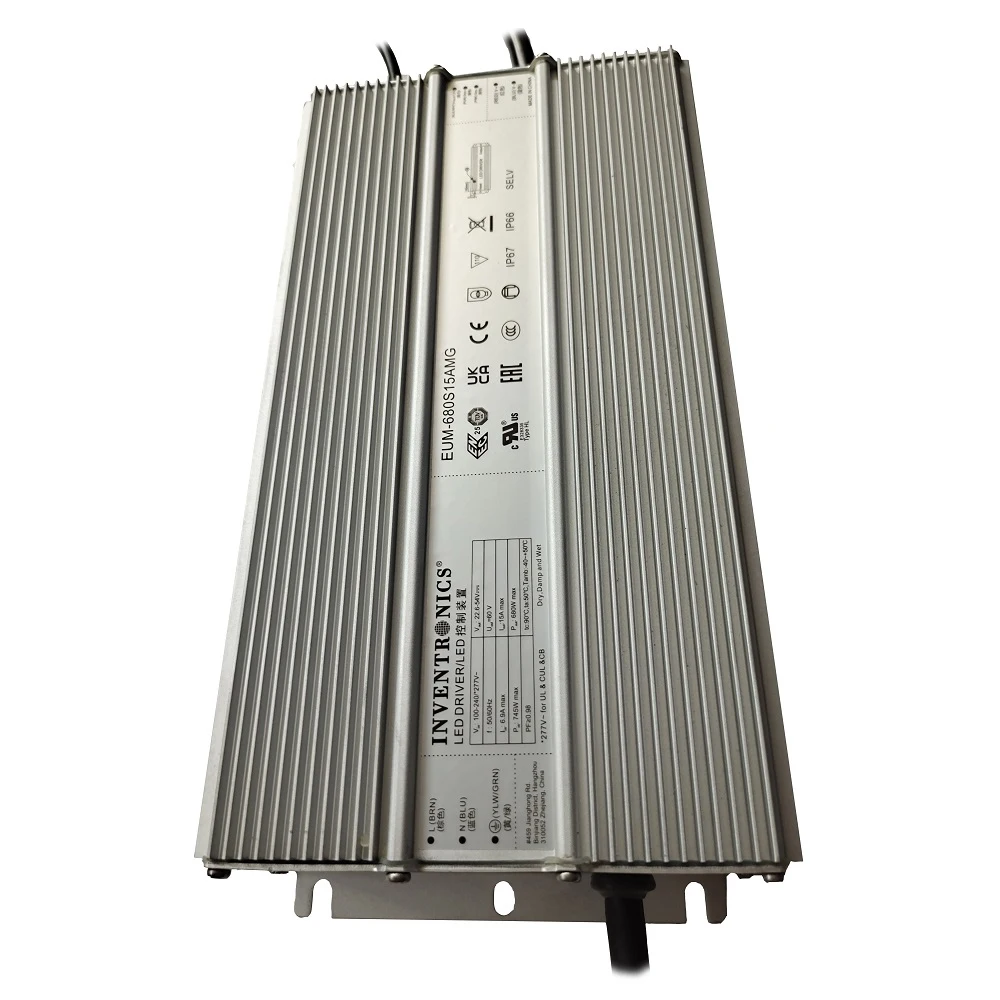680W inventronics IP67 constant current programmable 0-10V dimmable led driver eum680s15amg