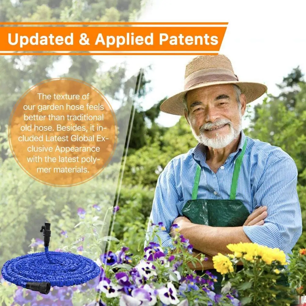 2021 new 25 50 75 100ft Expandable Magic Flexible Garden Hose To Watering With Spray Gun Garden Car Water Pipe Hoses Watering