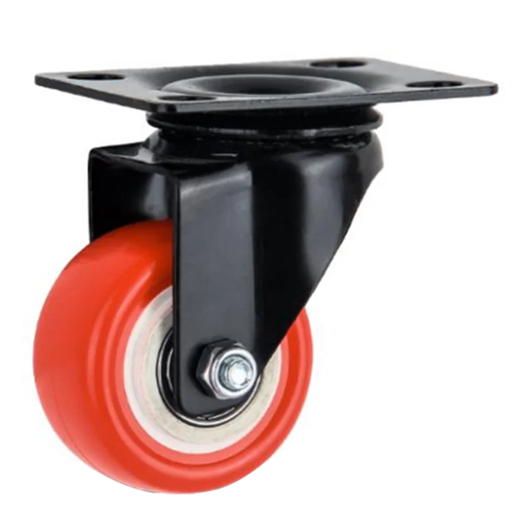Factory Price 1.5/2/2.5 Inch PVC Caster Wheels Fixed Swivel With Brake Small Wheel For Furniture Double Bearing