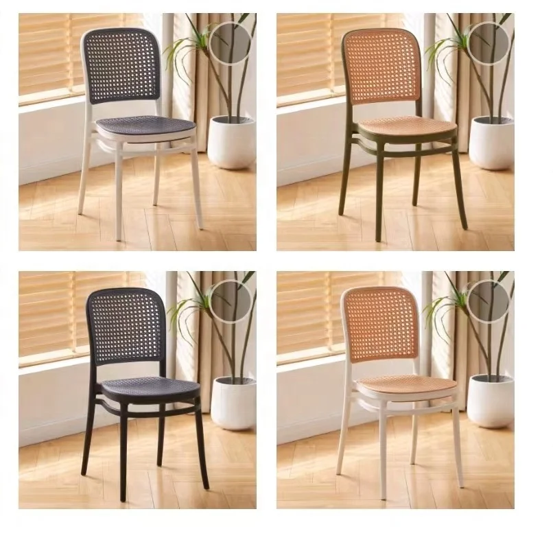 China wholesale Modern Rattan design plastic Chair Solid Dining Chair Sillas De Plasticas Stackable Pp Cafe chair