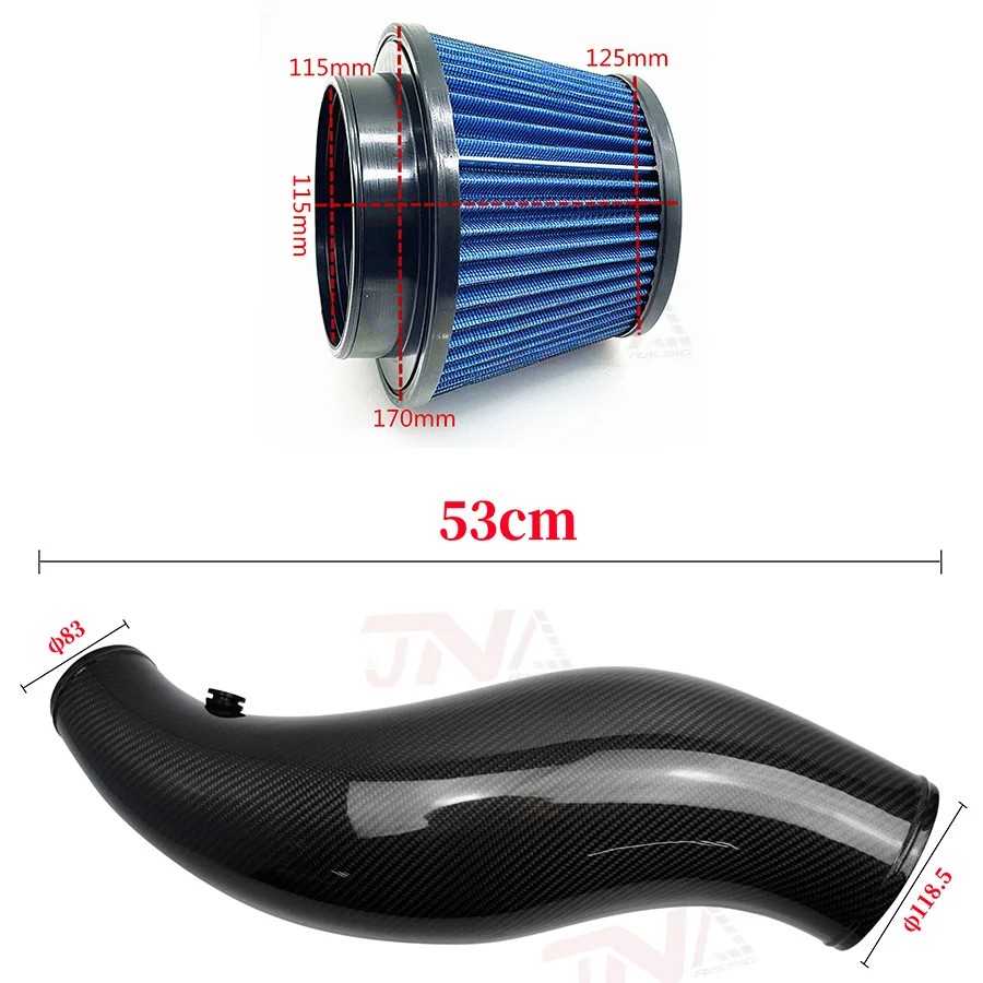 High performance carbon fiber cold air intake filter exhaust system fits for civic EG EK 92-00