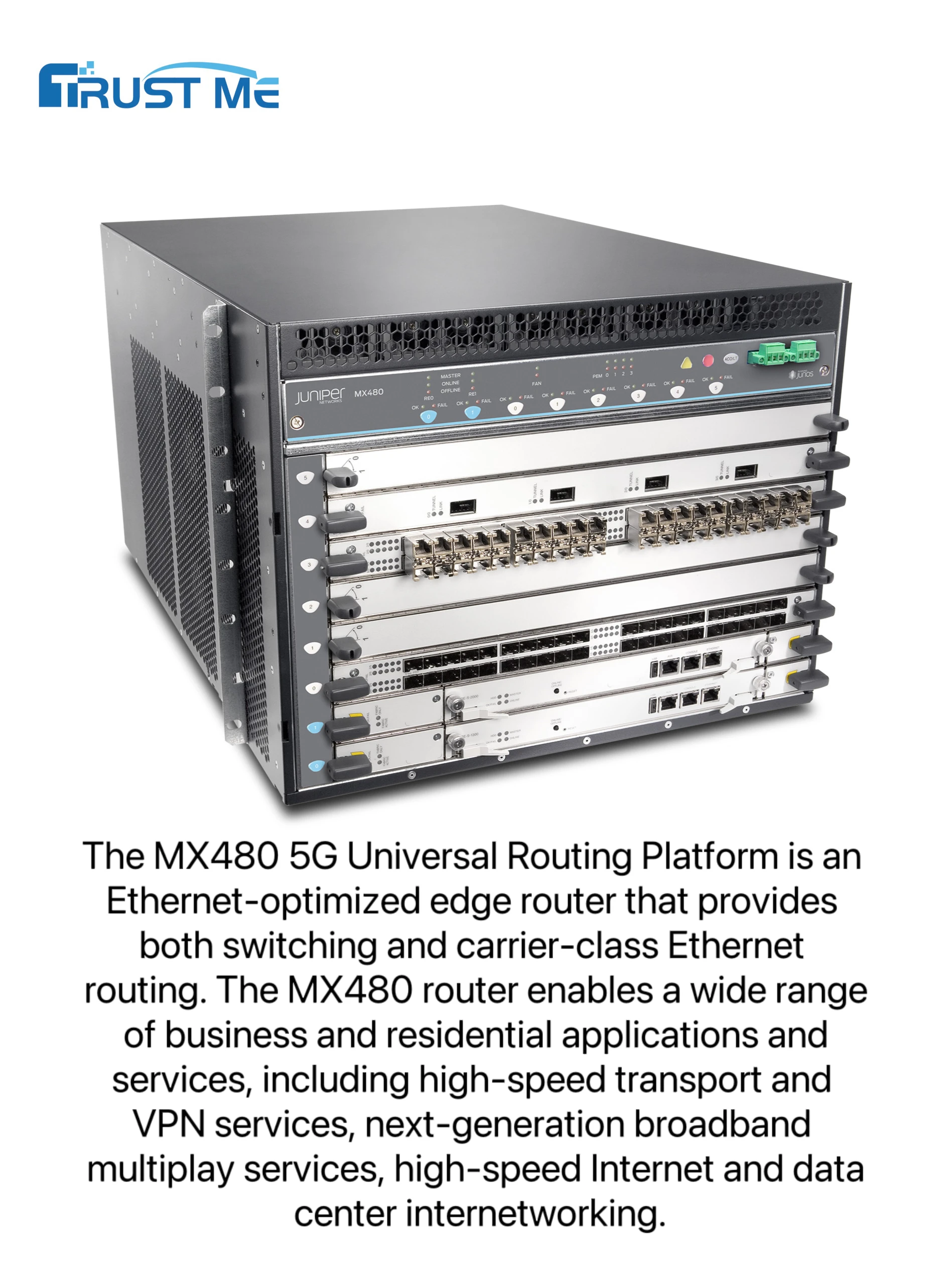Хорошая цена MX480-PREMIUM3-DC маршрутизаторы для можжевельника 10/100/1000 Мбит/с поддерживает WDS & WPS QoS VPN USB Mesh Functions доступные в наличии