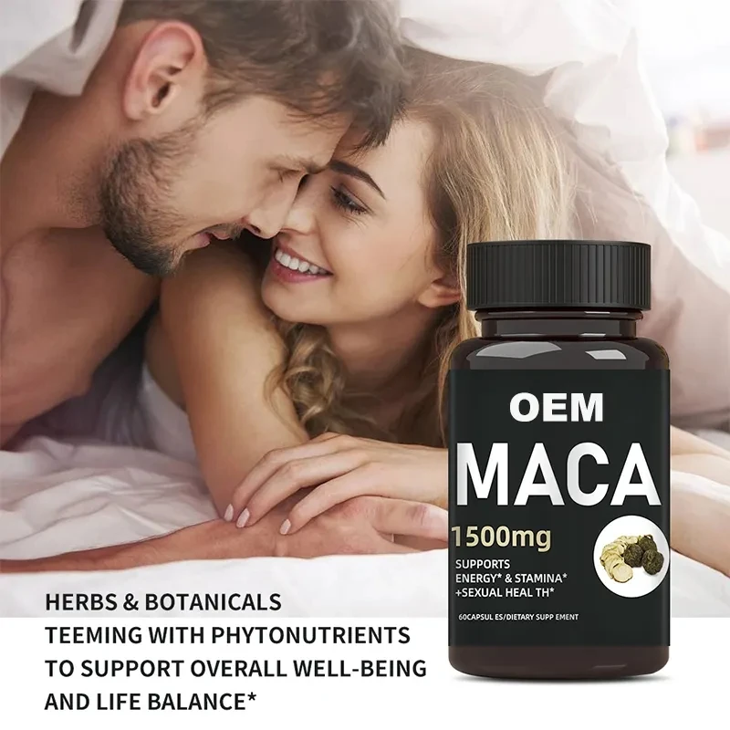 Wholesale customization maca root capsules supplement men use reproductive health black maca