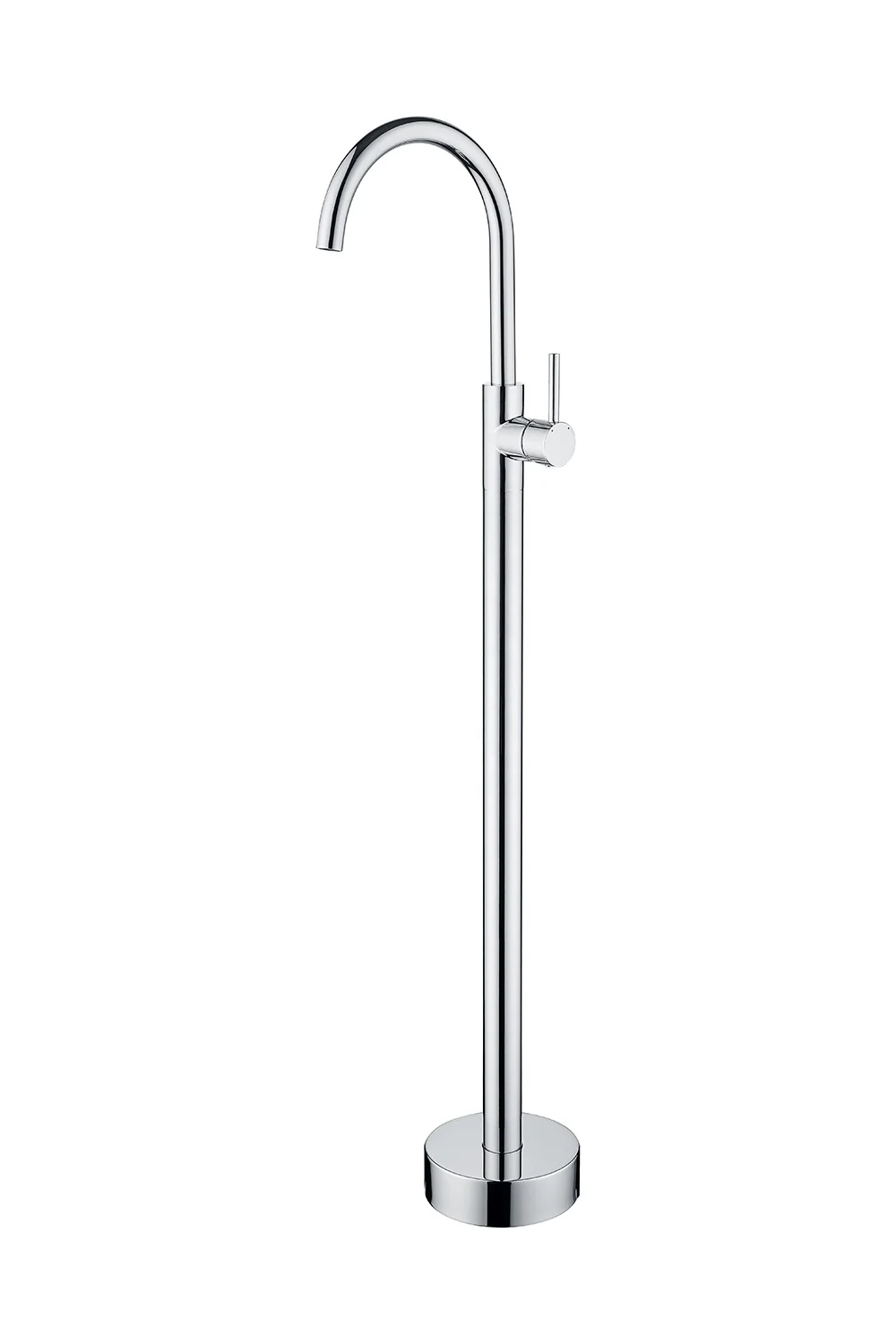 Classic premium stainless steel all-copper hot and cold switch brushed silver straight roundfreestanding bath faucet