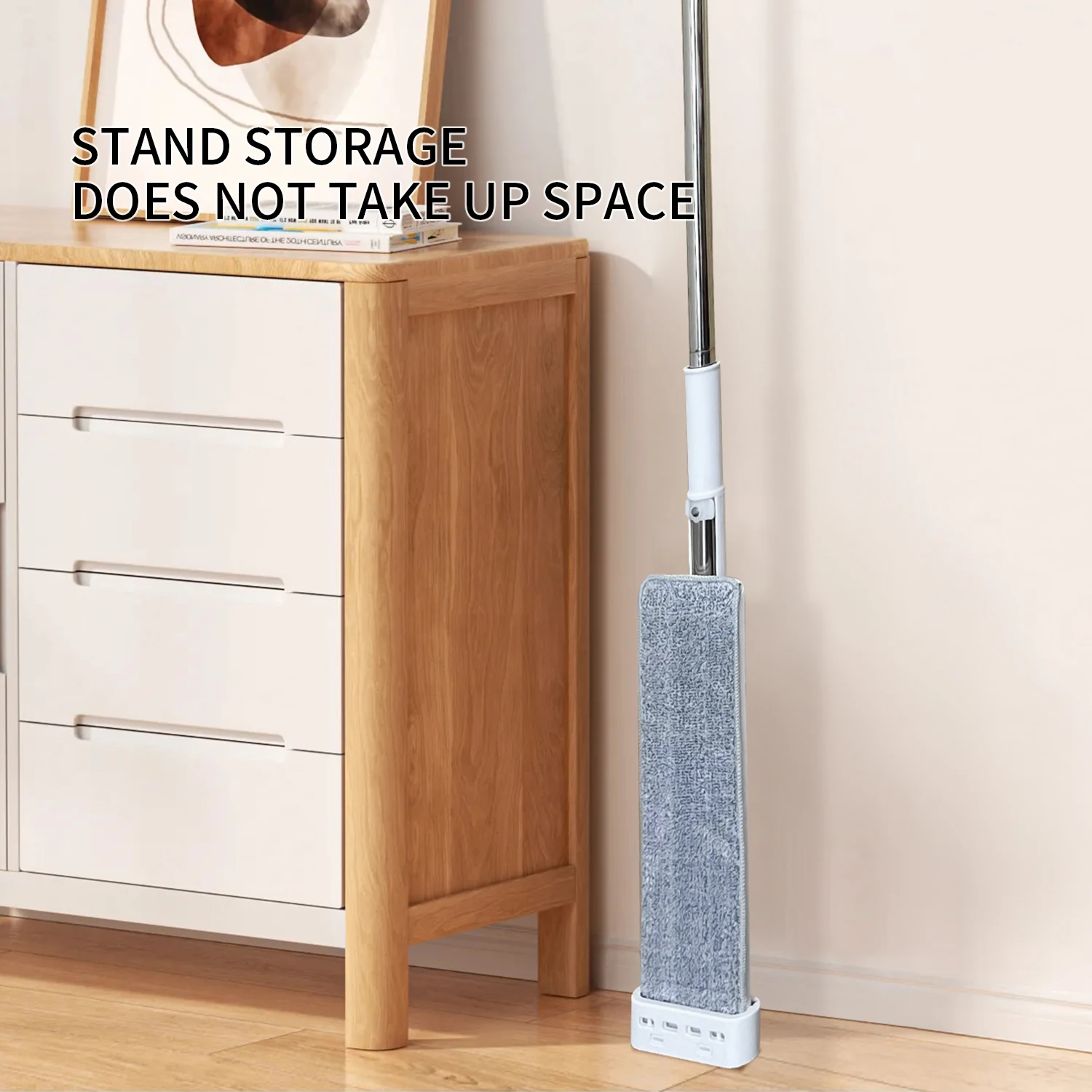 Flat Mop New Microfiber Wet and Dry 360 Flat Self Squeezed  Mop Home Floor Cleaning Two Mop Cloth Microfibre Fabric