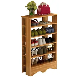 5 Tier Bamboo Shoe Racks Solid Wood Shoe Storage Shelf Organizer