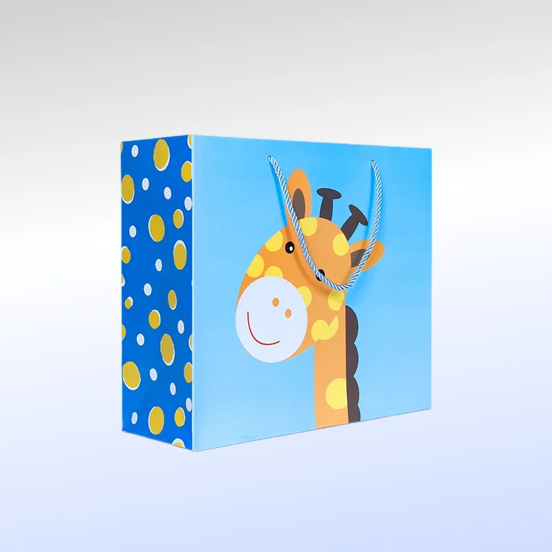 Luxury Hot Sale Customize Your Own Logo Shopping Paper Kids Animal Party Favor Paper Bag With Bow