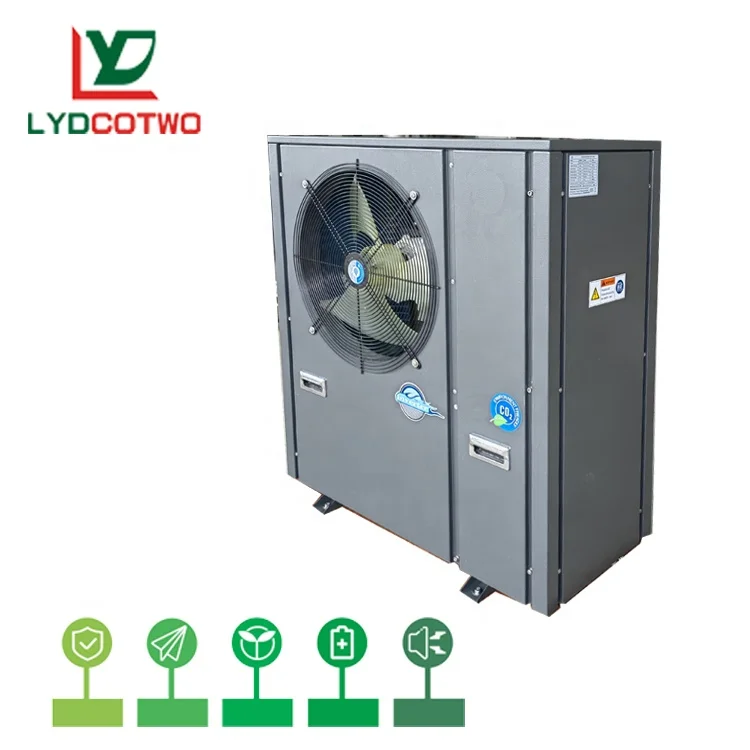 R744 Air to water Heating Cooling Hot Water dc inverter heat pump floor heating systems