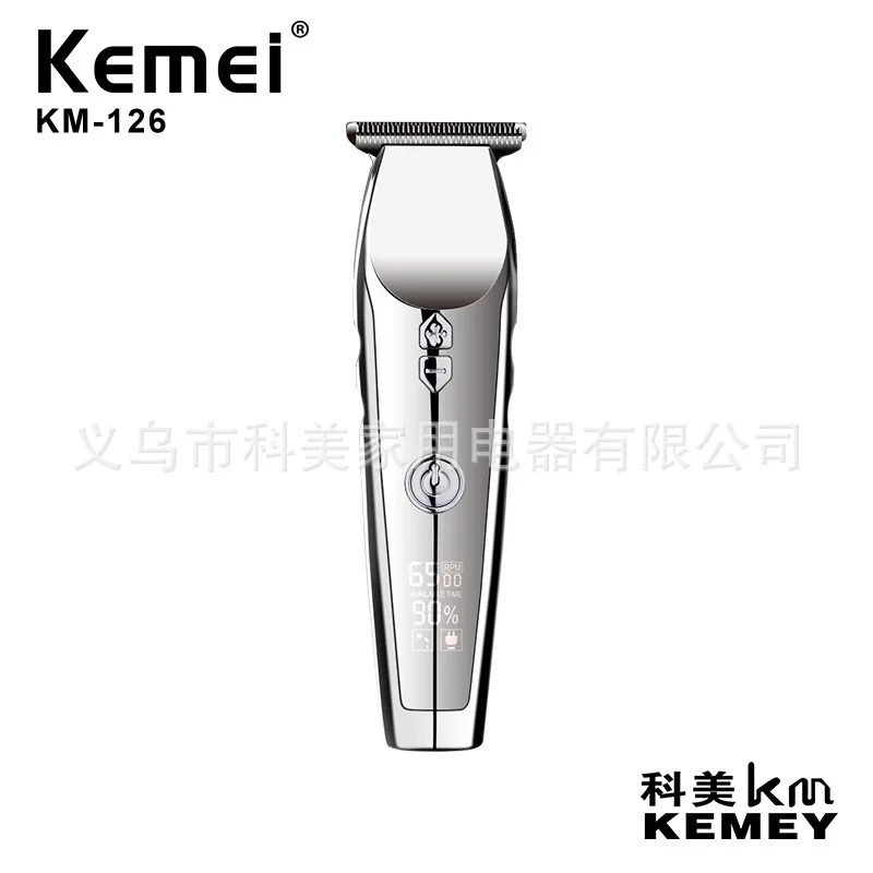KEMEI машинка для стрижки волос KM-126 электрическая машинка для стрижки волос литиевая батарея Зарядка через USB светодиодный дисплей питания машинка для стрижки волос