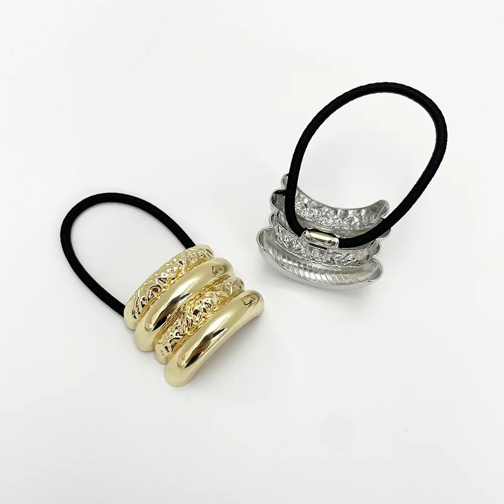 Wholesale Minimalist Cold Style Shell Headband Hair Accessories High Elastic Hair Ring Alloy Jewelry Rubber Band Horse Hair Rope