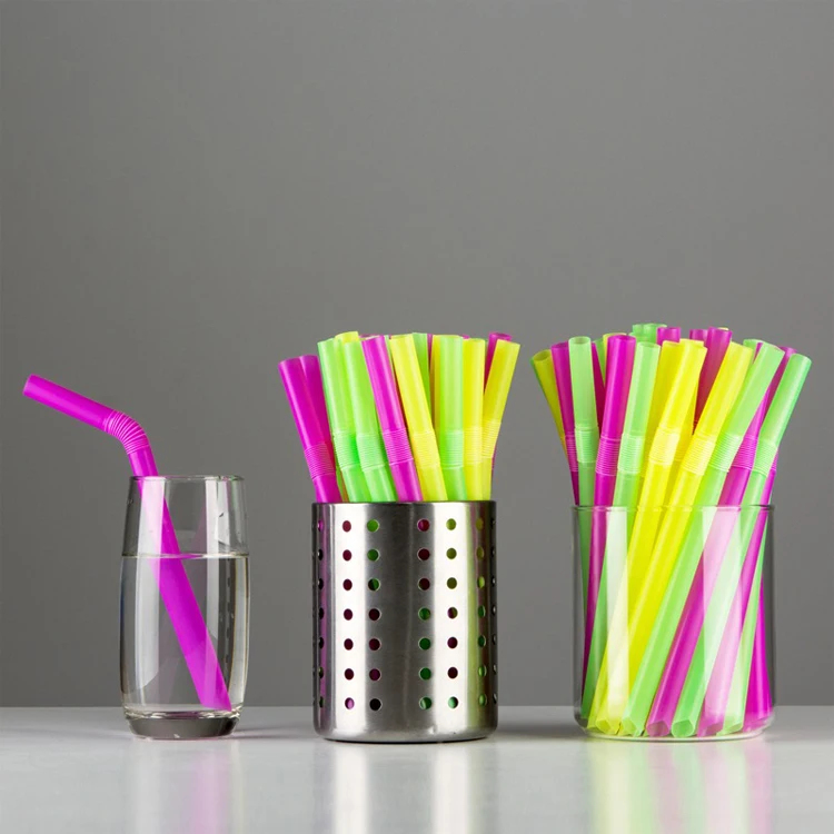 Multi Colors Boba Straws Disposable Plastic Large Wide-mouthed Milkshake Bubble Tea straw