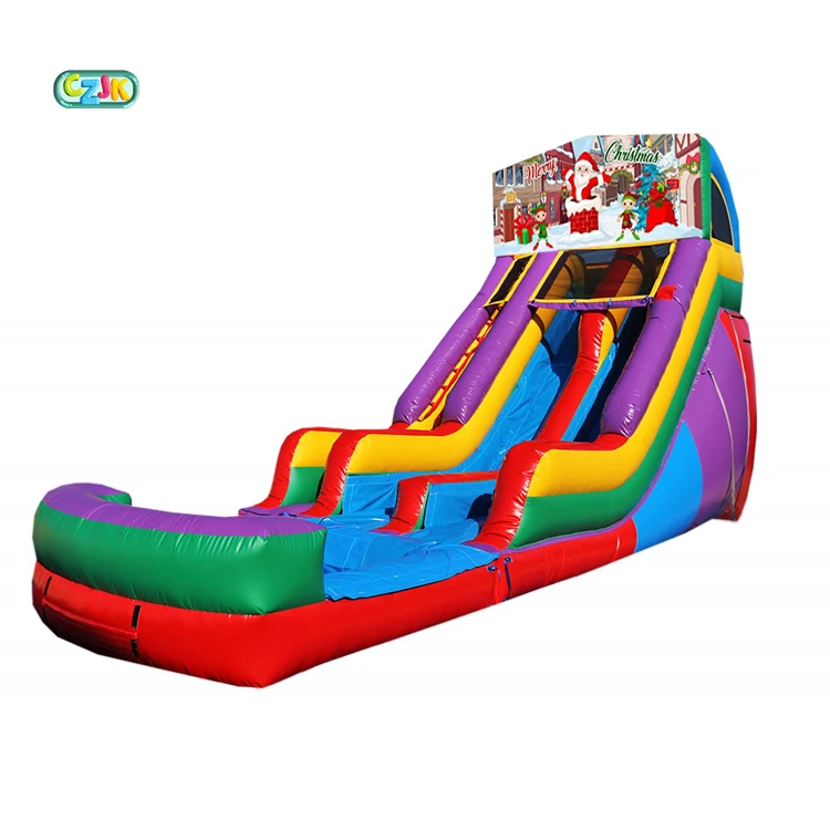 
hot sale cheap commercial inflatable christmas slide for kids 