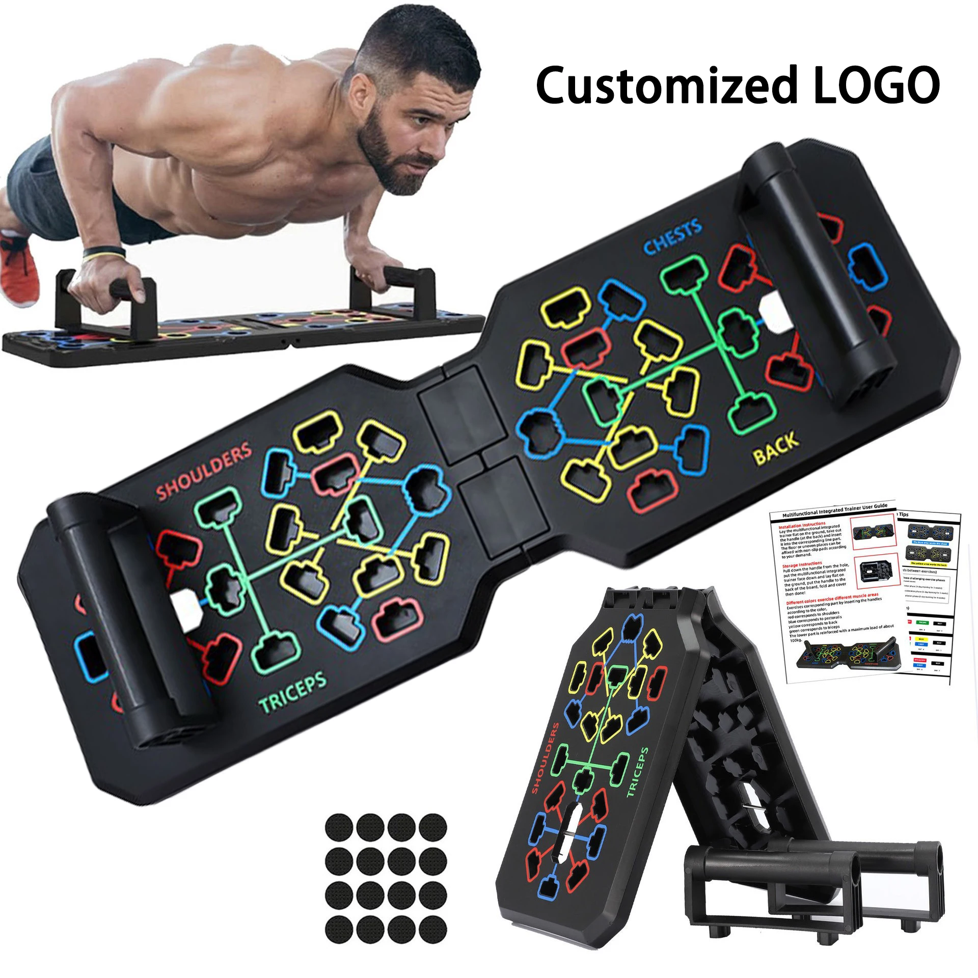 Multifunctional Home Gym Foldable Push Stand Board  Pull-Up Dips & Dips Bar for Bodybuilding Fitness Training