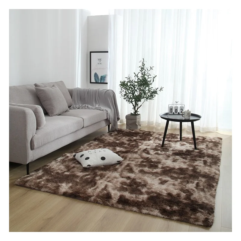 Shaggy Carpet With Elastic Yarn Hand Tufted 3D Shaggy Polyester Living Room Carpet