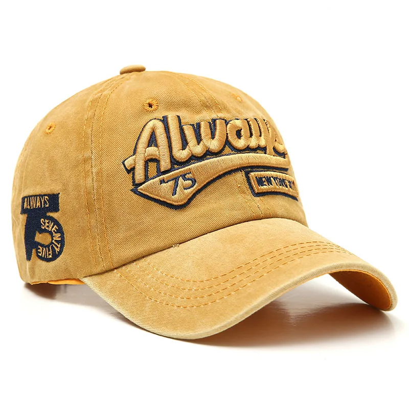 Пользовательский дизайн 3d вышивка винтажная кепка бейсболка 6 Панель мытая хлопковая желтая