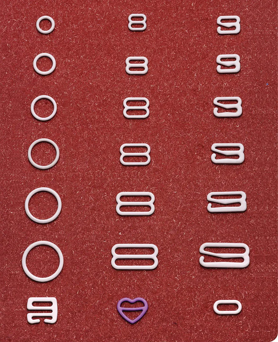 Nylon coated metal bra ring,slider and hook