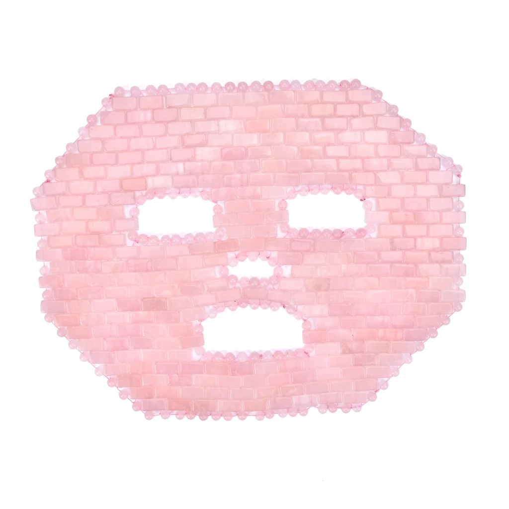 Высококачественный охлаждающий ролик для лица с полностью натуральным розовым камнем и розовым кварцем