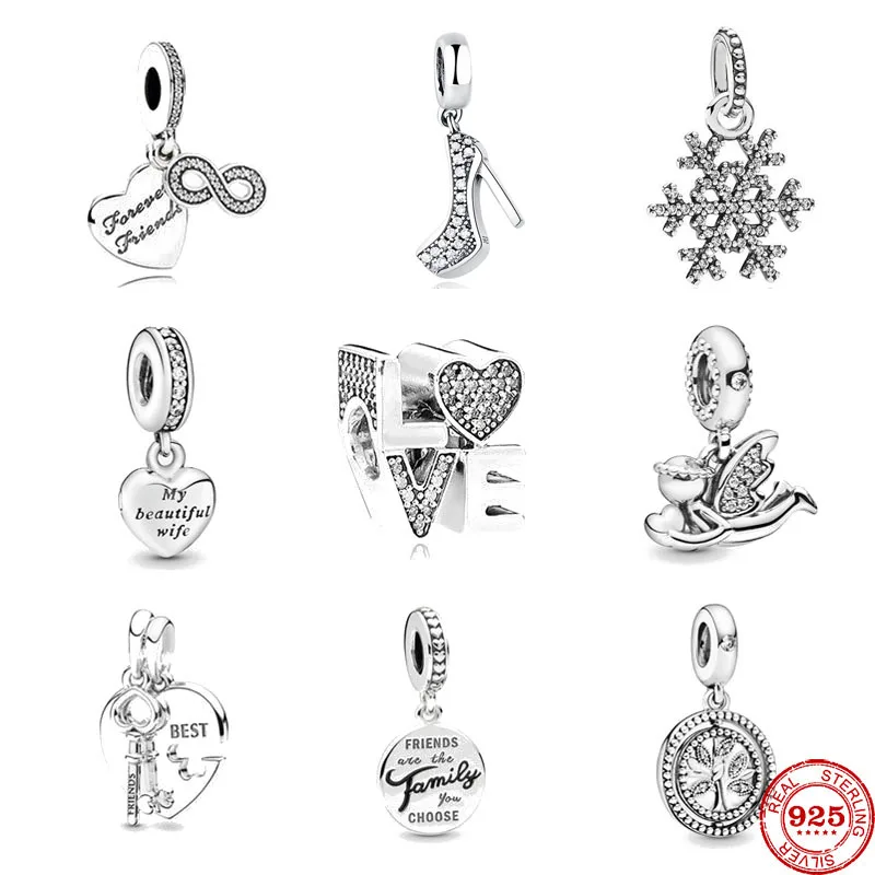 DIY Bead Fashion Jewelry Styles Sterling Silver Charms Pendant Fit For Bracelet Accessories Factory Wholesale Price