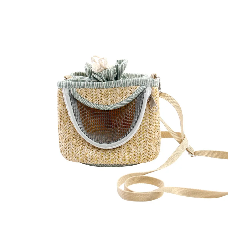 Flax Travel Bag Cage Small Pets Carrier Pet Bag Portable Hamster Cage Pet Carrier Bag Guinea Pig Breathable Outgoing