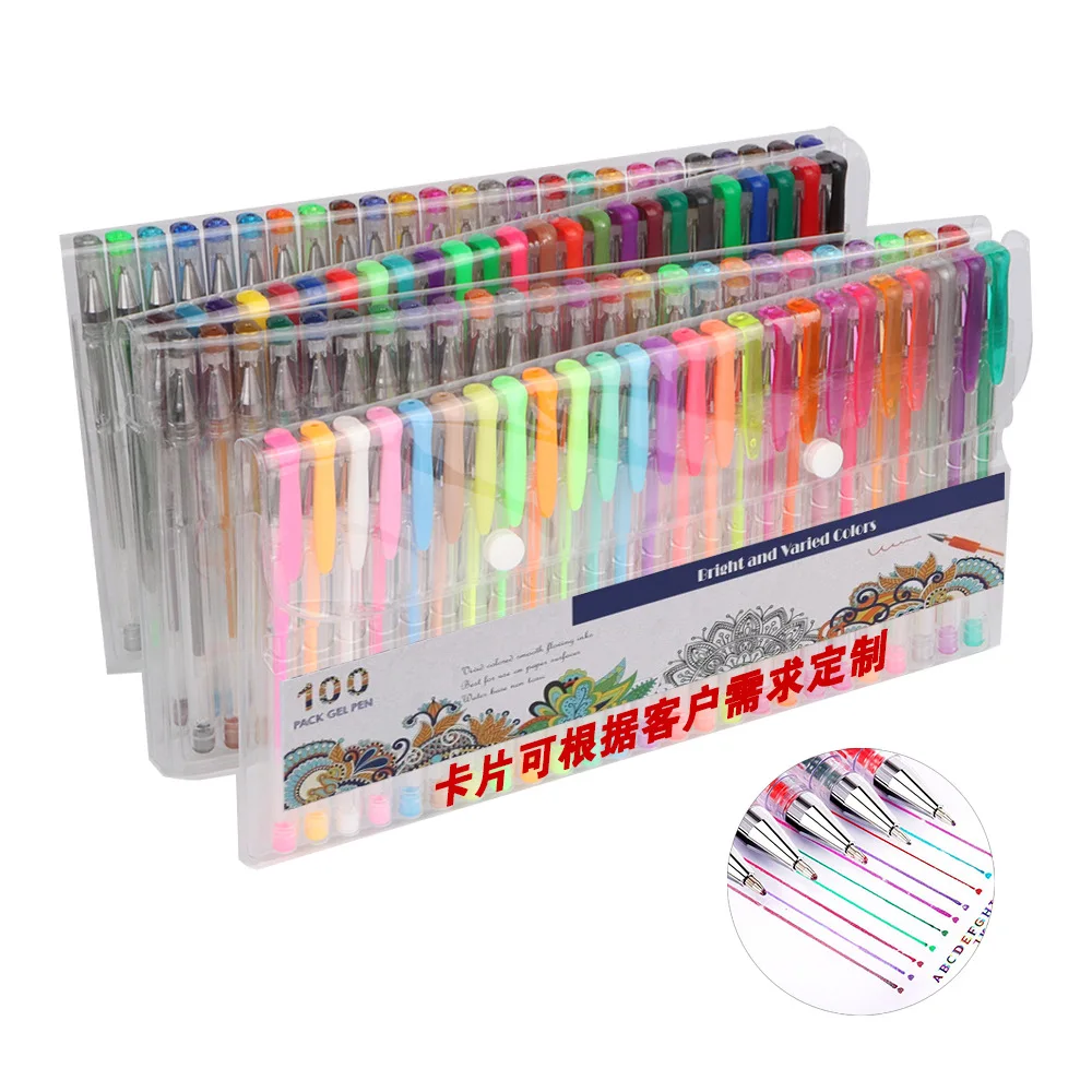 Office Desk Stationery Set Multicolor 1.0mm Plastic Ink Gel Pen With Logo Custom