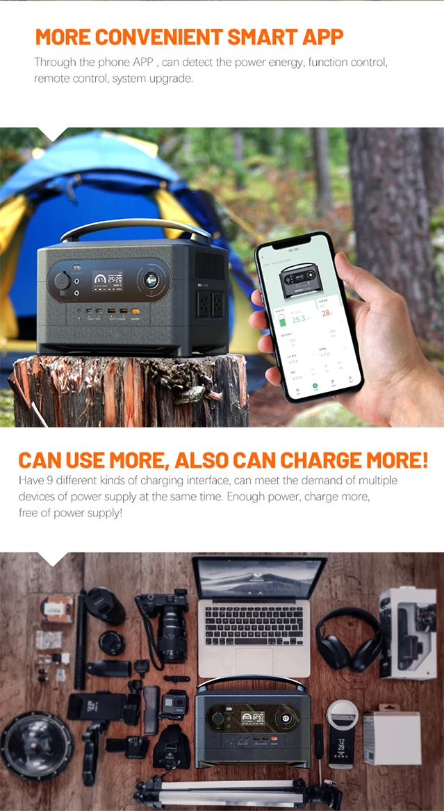 Power Supply With UPS Portable Home Energy Storage 700w UPS Emergency Power Supply Portable Power Station