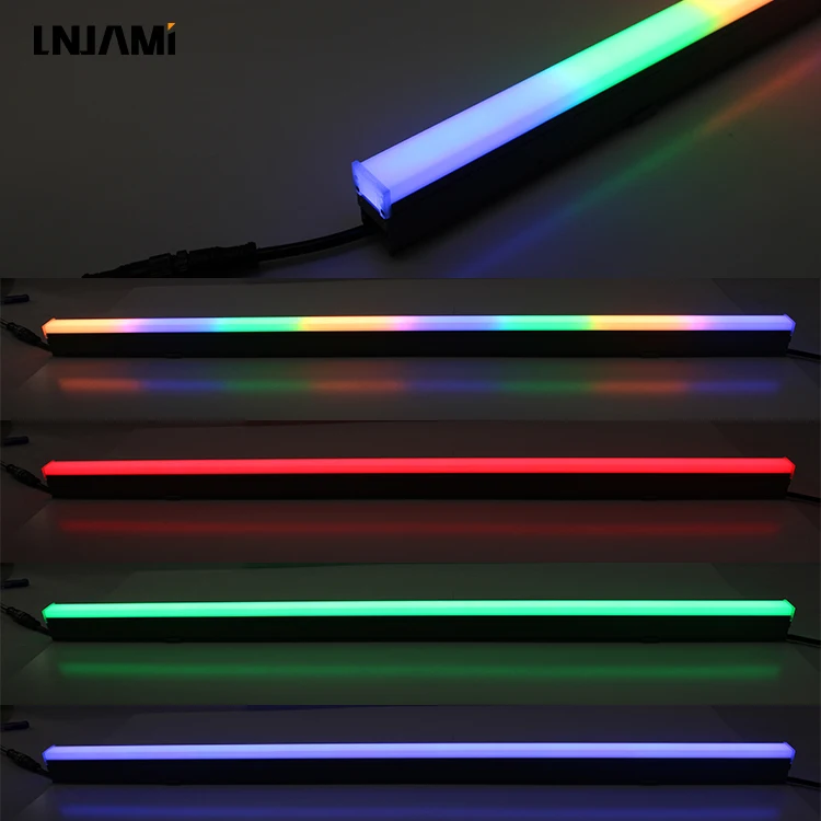 LNJAMI 12W 15W DMX Facade Light RGB RGBW Outdoor LED Linear Light Facade For Building Outline Waterproof Lighting