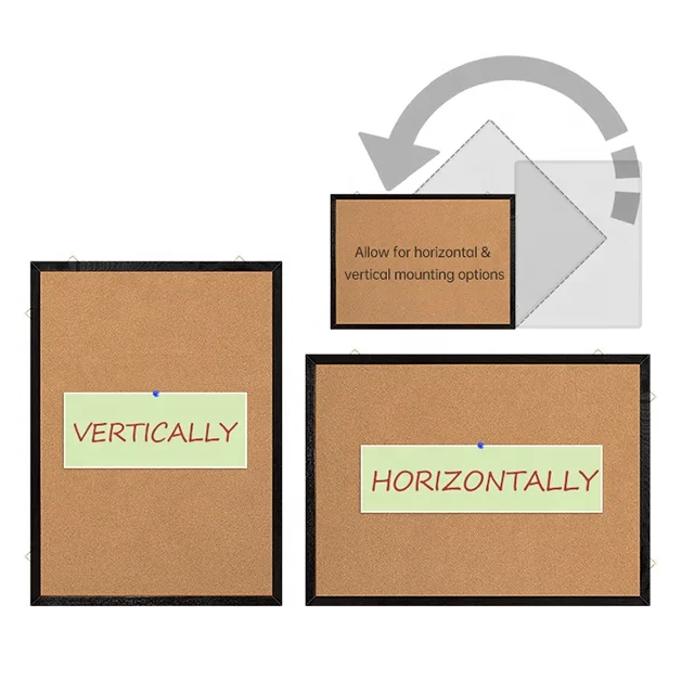 Black Wood Framed Cork Bulletin Board Pin Board