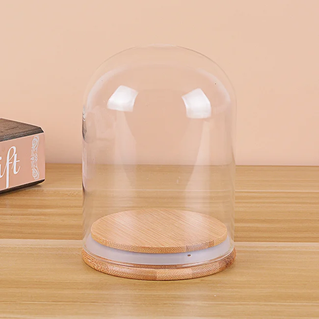 Manufacturers Wholesale Glass Dome Candle Dust Cover Immortal Flower Glass Cover Dry Flower Handmade Transparent Glass Cover