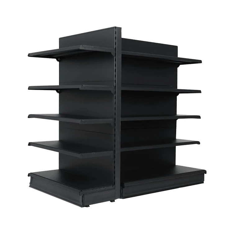 Grocery Store Gondola Shelving Led Lights Black Steel Supermarkets Shelves