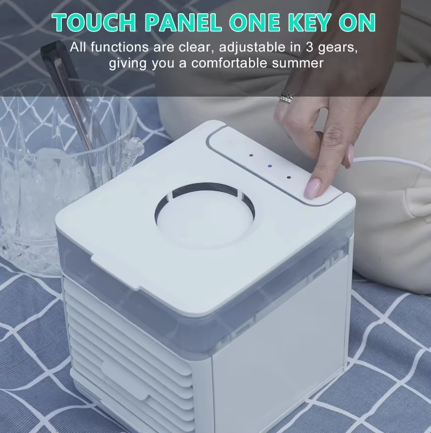 Portable air conditioner Mini Air Conditioning USB Charging Small Water Desktop Cooler Fan with Water mist fan