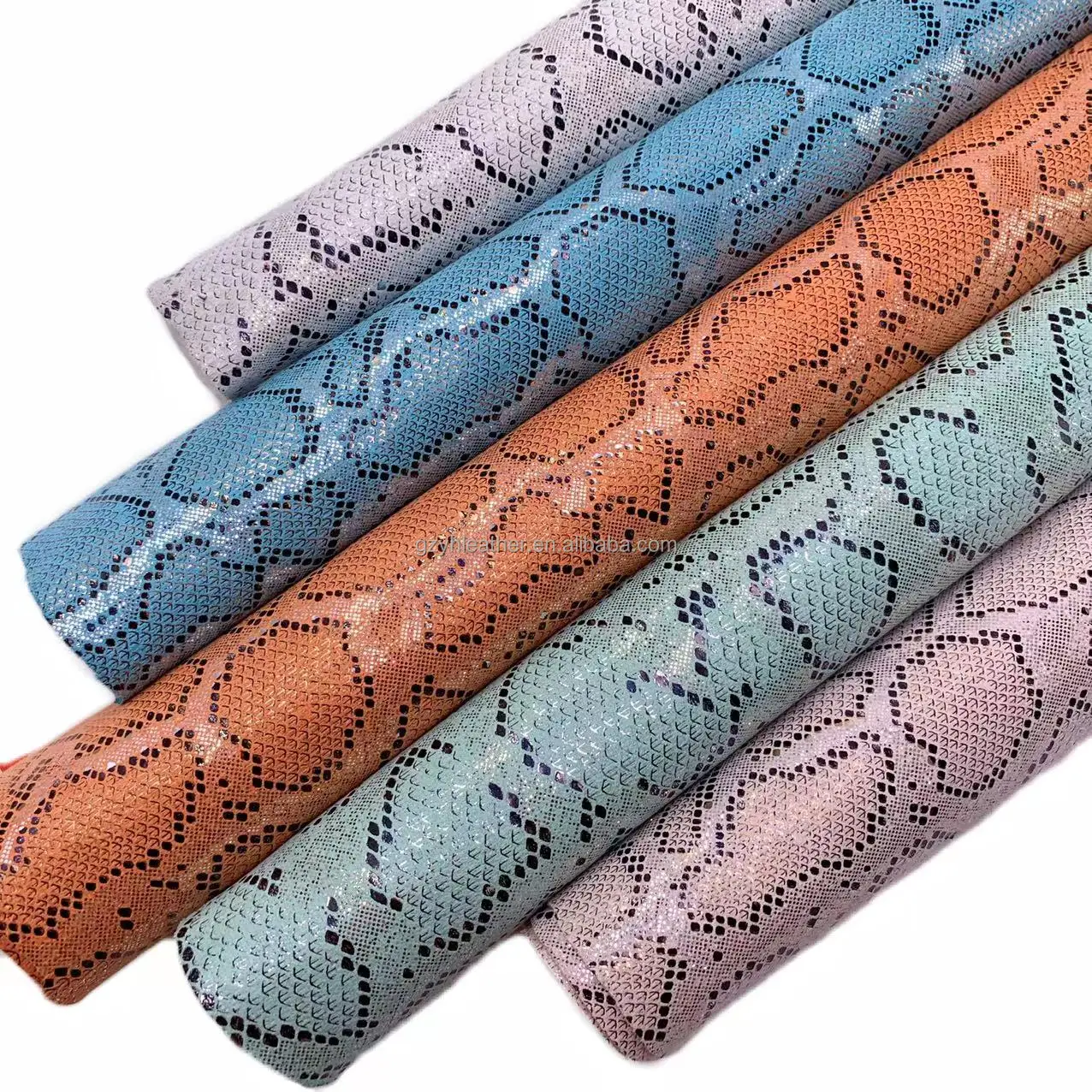 FA-386 shimmer animal snake pattern transfer foil print soft polyester velvet fabric for garment clothing shoes bags