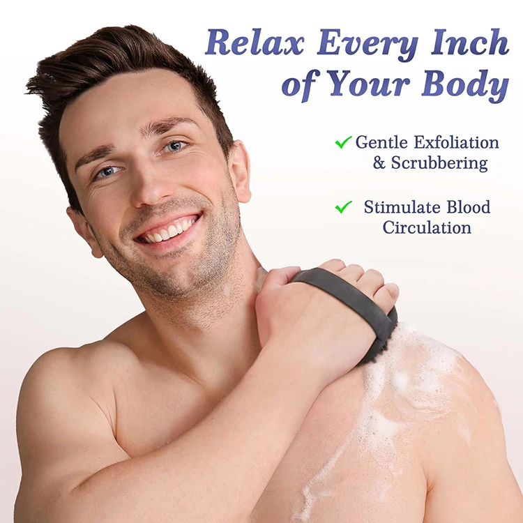 Wholesale Exfoliating Face Bath Towel Back Scrubber Wash Skin Massage Dry Body Buffer Premium Silicone Body Scrubber