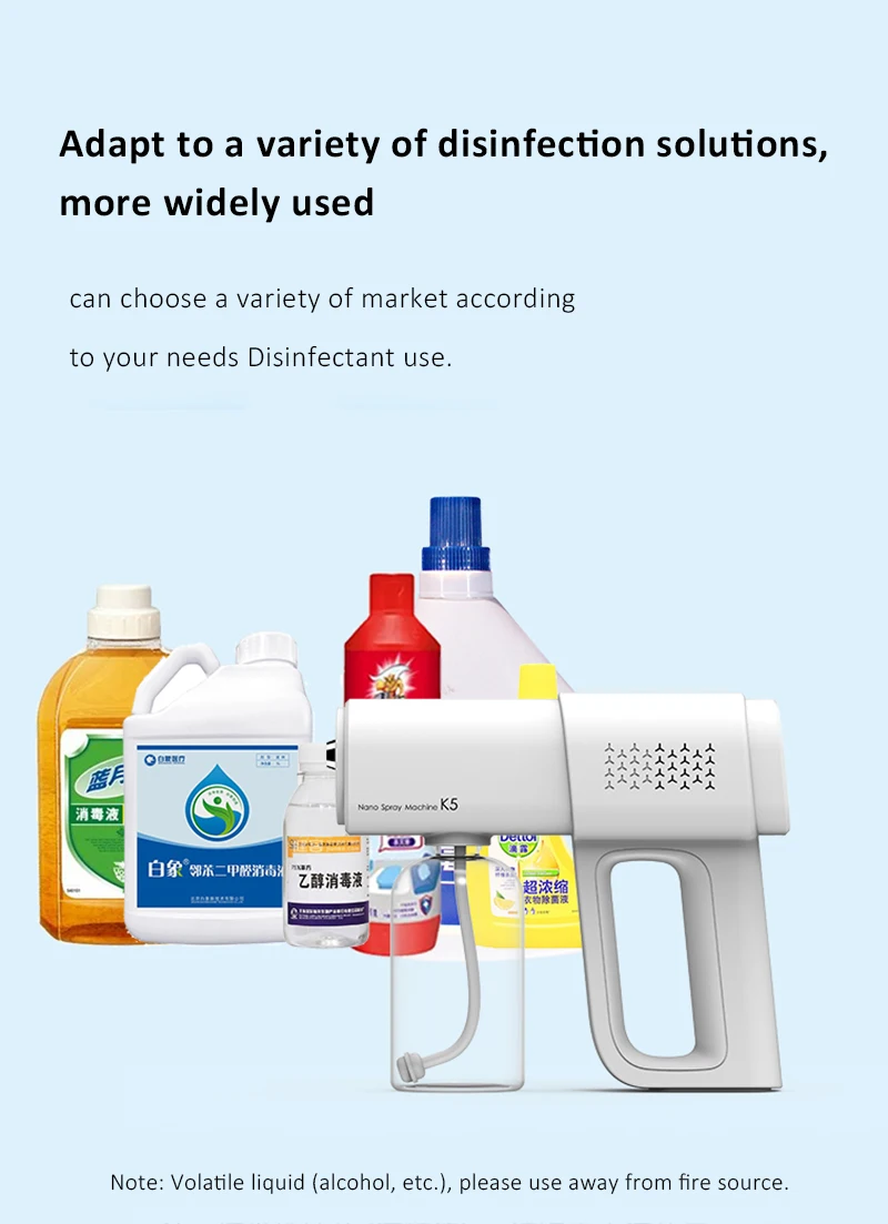 Wireless Achohol Sanitizing Nano Sprayer Machine UV Anion Spray Gun